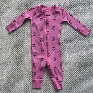 Hanna Andersson (Moon and Back) Pink Floral Baby Pajamas, 3-6 months. GUC